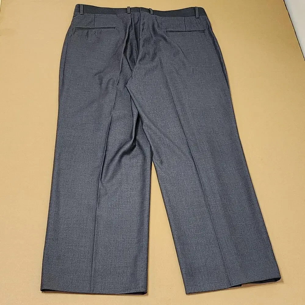 Vinci Suit Mens 44 38x29 Gray Poly Rayon Solid 3 Piece Classic Fit Notch Lapel